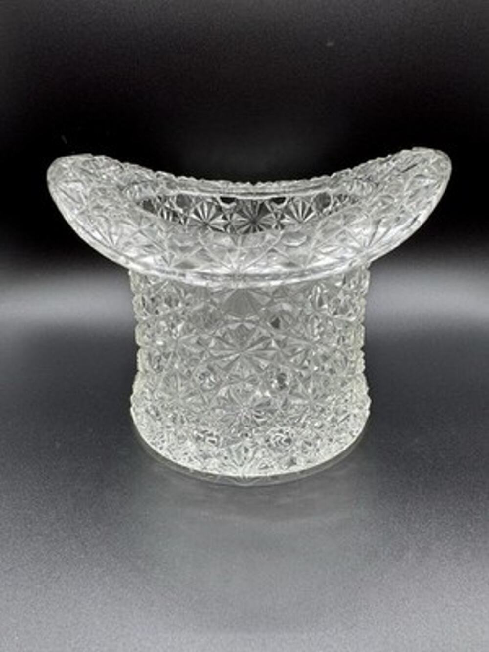 Fenton Ice Bucket Wine Holder Daisy Button Pattern Lg Clear Glass Vintage READ